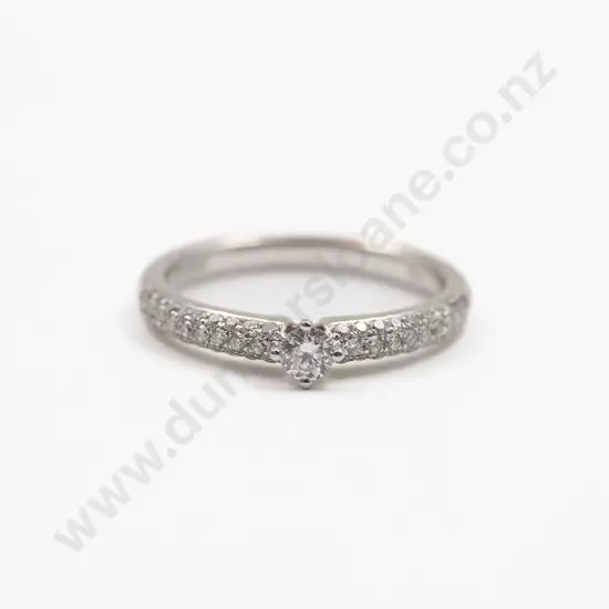 As New 18ct White Gold Solitaire Diamond Ring