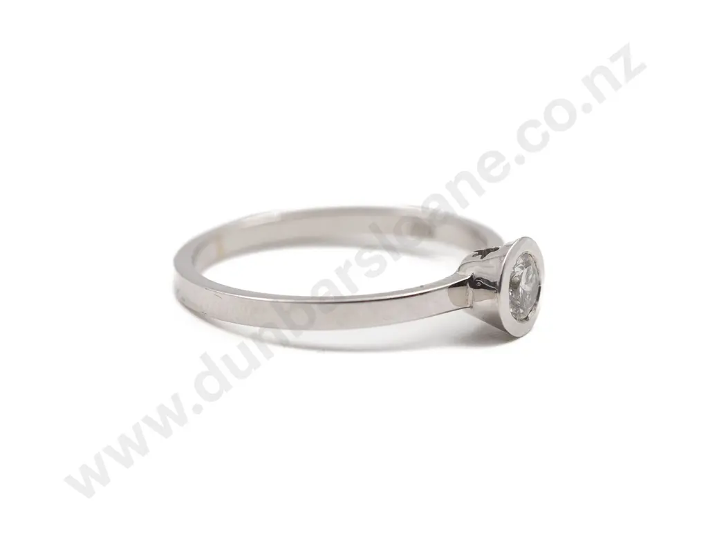 Karen Walker 9ct White Gold Solitaire Ring Image 1++