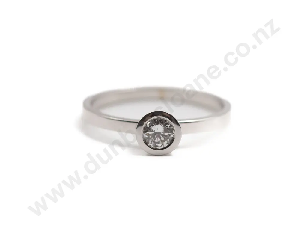 Karen Walker 9ct White Gold Solitaire Ring Image 1++