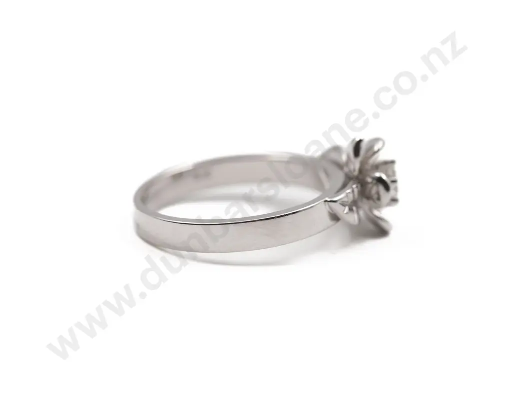 Karen Walker 9ct White Gold Single Flower Poise Ring Image 1++