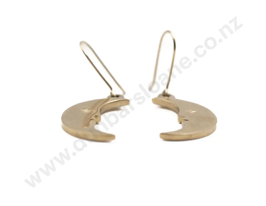 Pair Karen Walker 9ct Moon Pendant Earrings Image 1++