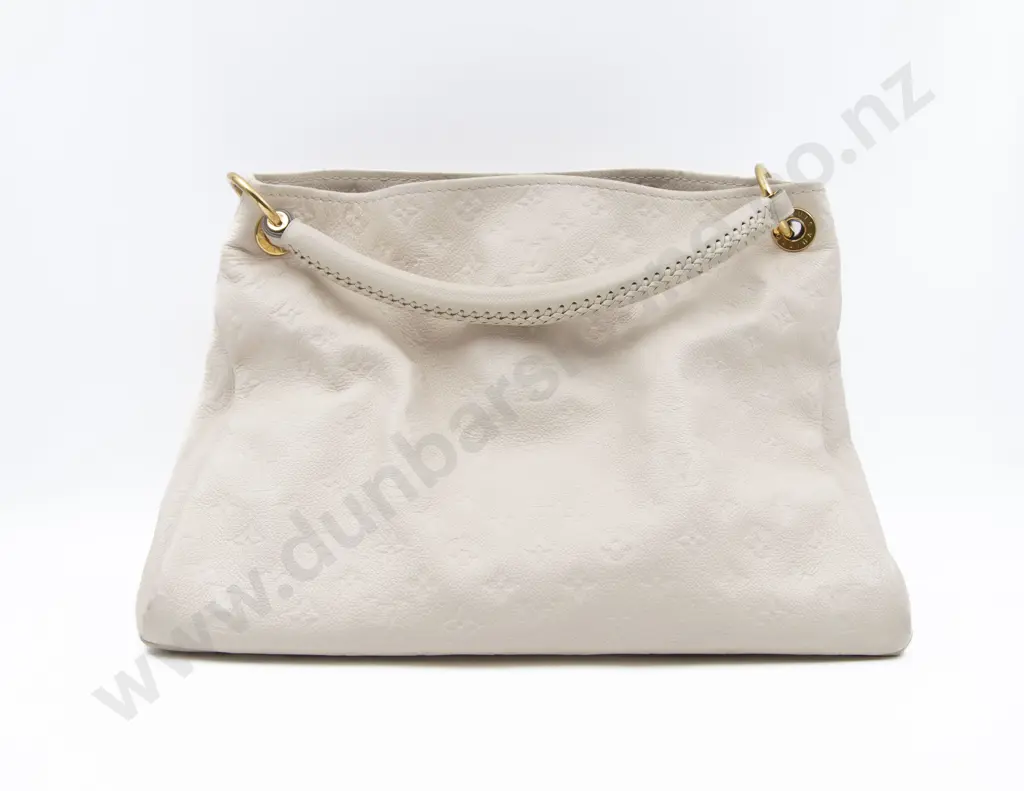 Louis Vuitton White Cream Monogram Empreinte Leather Artsy MM Tote Bag Image 1++