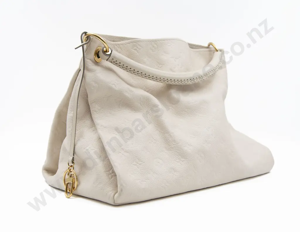 Louis Vuitton White Cream Monogram Empreinte Leather Artsy MM Tote Bag Image 1++