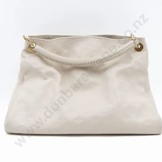 Louis Vuitton White Cream Monogram Empreinte Leather Artsy MM Tote Bag