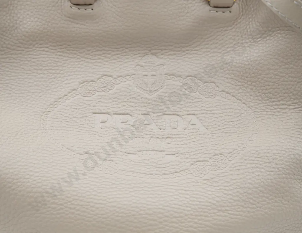 Vintage Prada Vitello Daino Ivory Leather Satchel Bag Image 1++