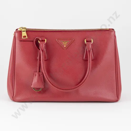 Prada Saffiano Lux Galleria Red Leather Satchel