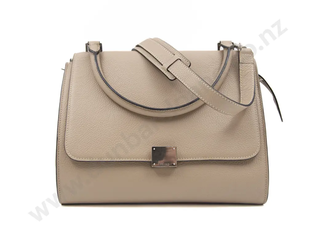 Italian Celine Sand Brown Leather and Suede Medium Trapeze Bag Image 1++