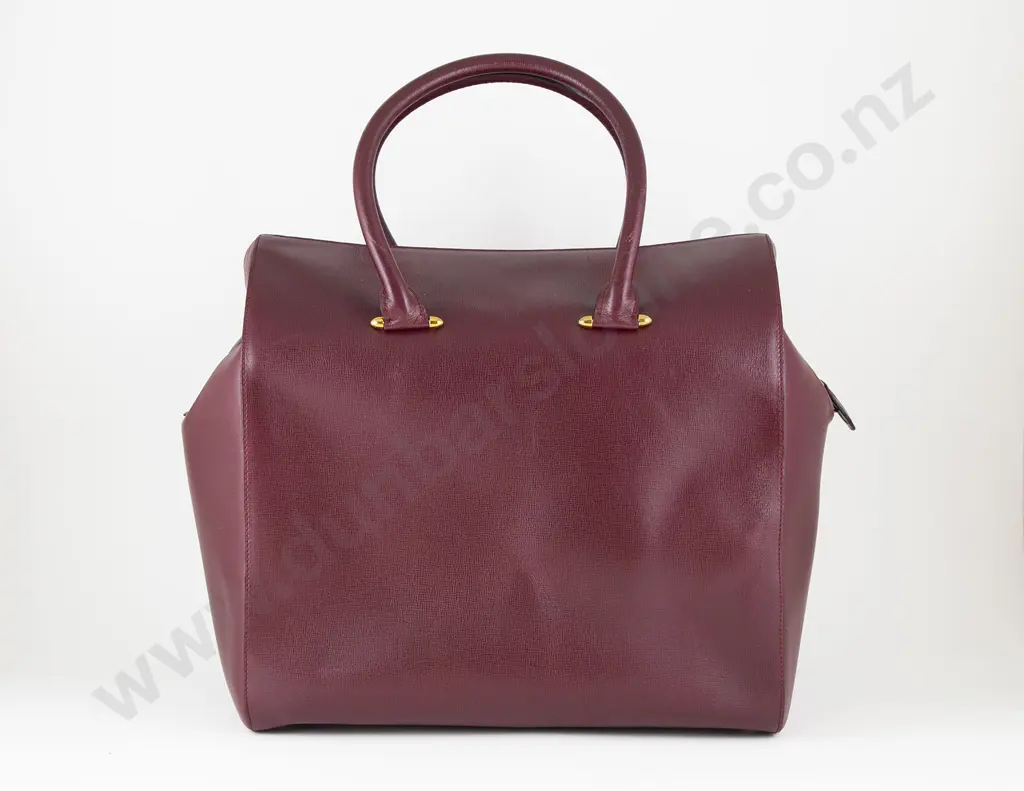 Cartier Burgundy Leather Travel Bag Image 1++