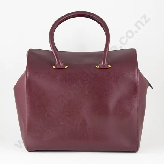 Cartier Burgundy Leather Travel Bag