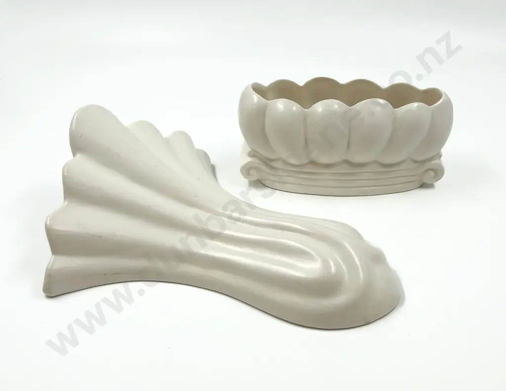 Crown Lynn Wall Pocket and Titian Studio Trough Vase Image 1++