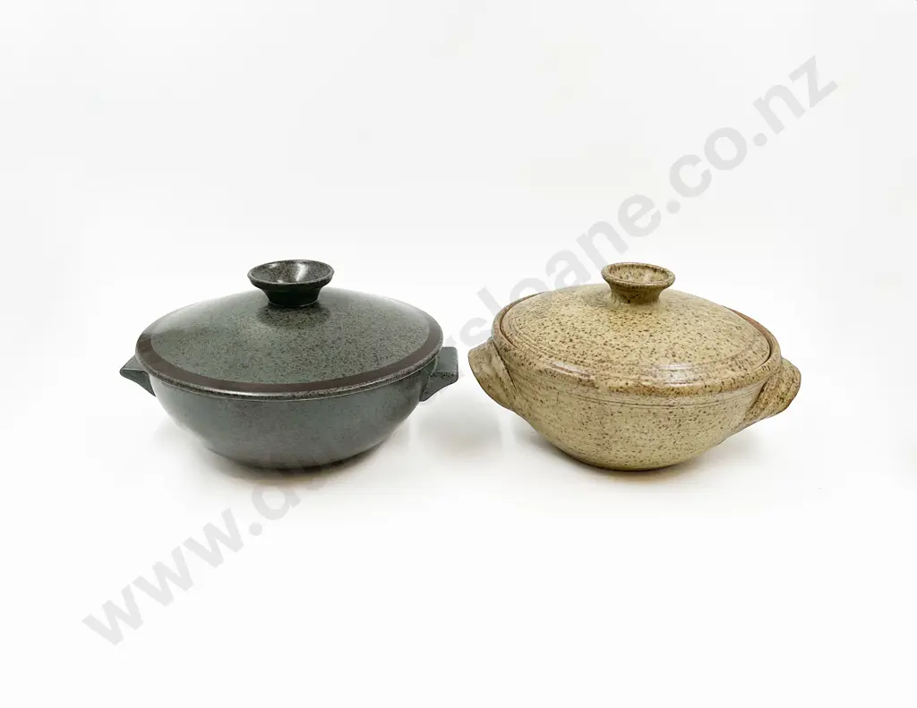 Two Lidded Pottery Casserole Dishes Image 1++