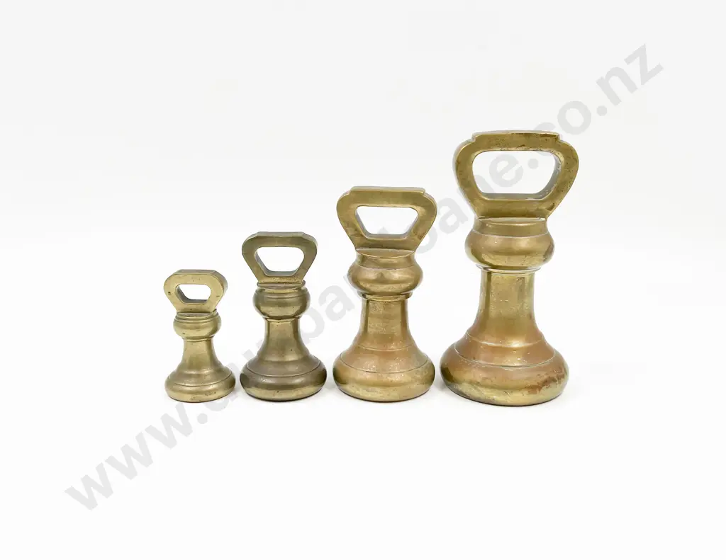 Set of Four Cast Brass Bell Weights Image 1++