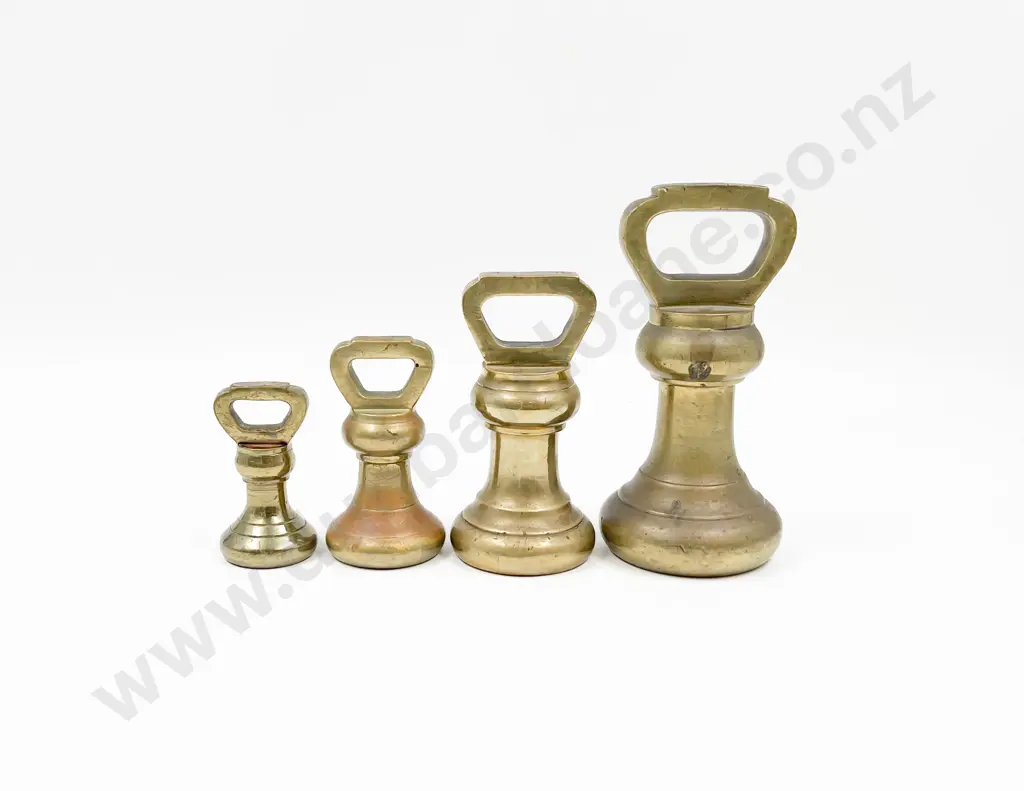Set of Four Cast Brass Bell Weights Image 1++