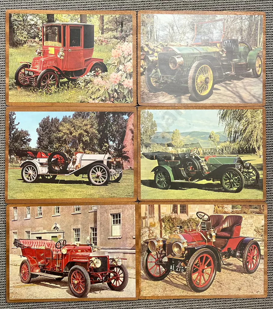 Set Six Vintage Car Placemats Image 1++