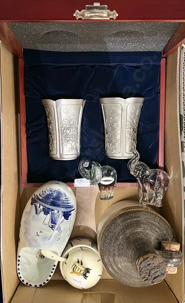Boxed Pair Royal Selangor Pewter Cups etc Image 1++