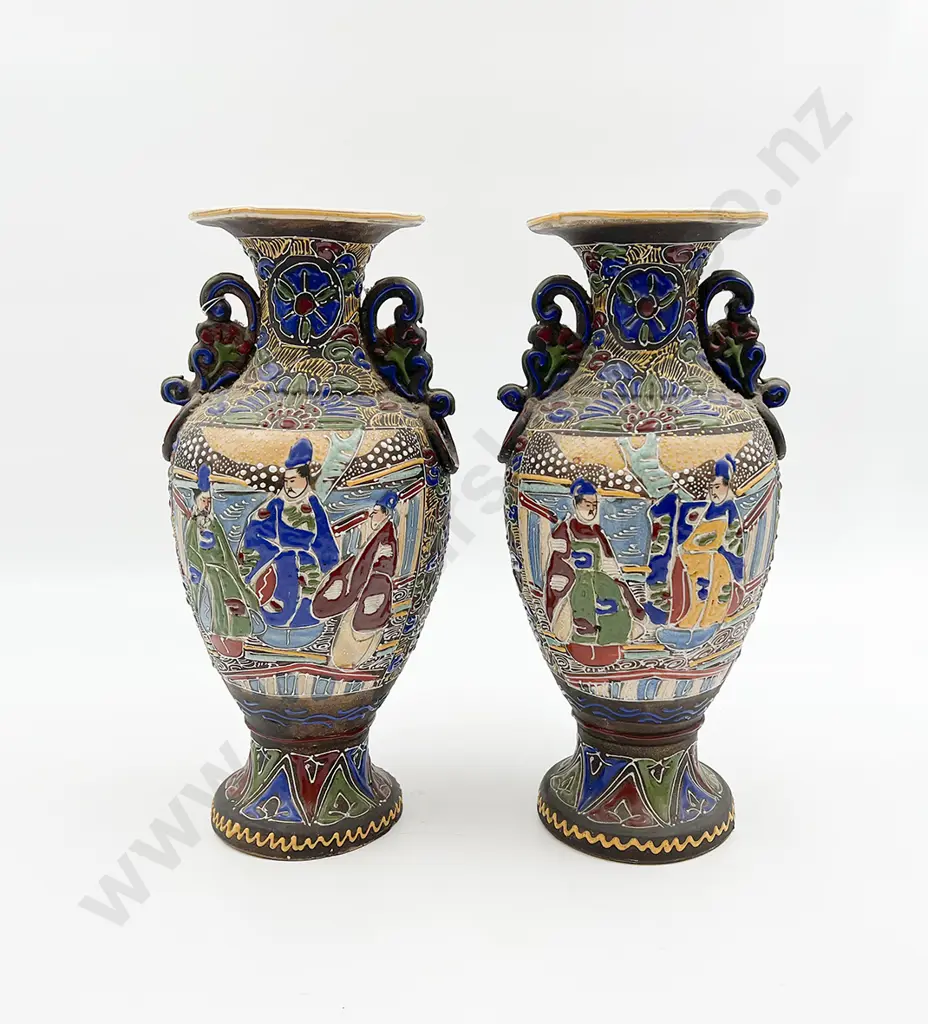 Pair Of Japanese Satsuma Vases Image 1++