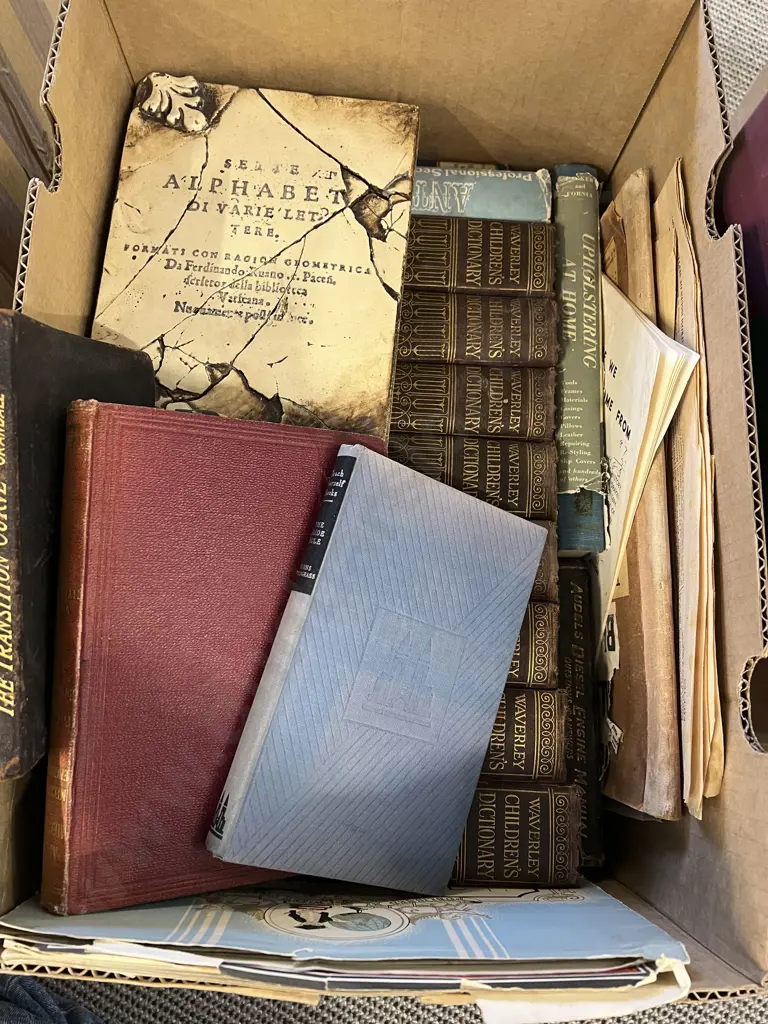 Box of Assorted Vintage Books etc Image 1++