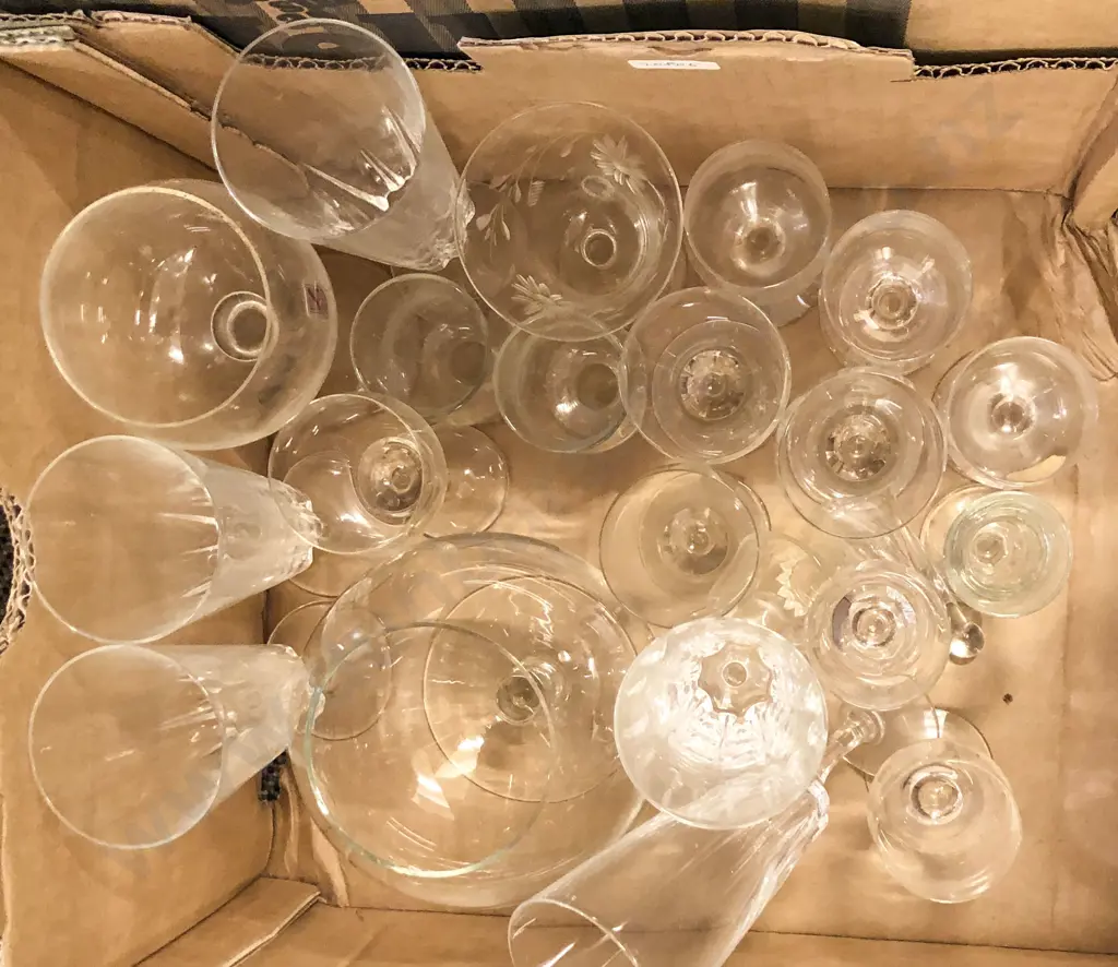 Two Boxes of Assorted Glassware Image 1++