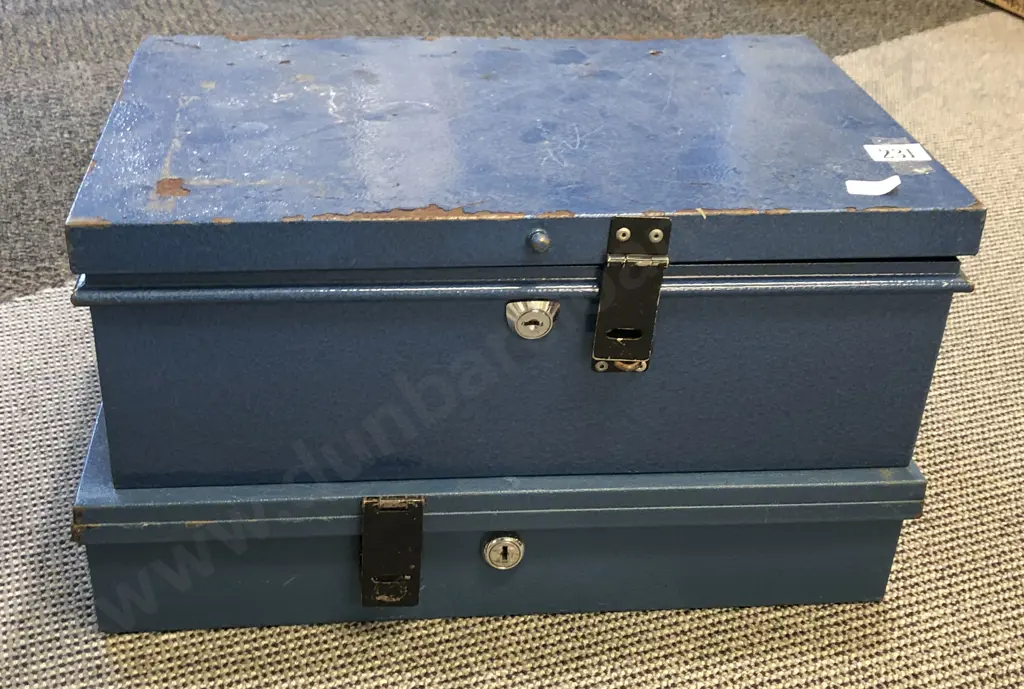 Two Vintage Lock Boxes Image 1++