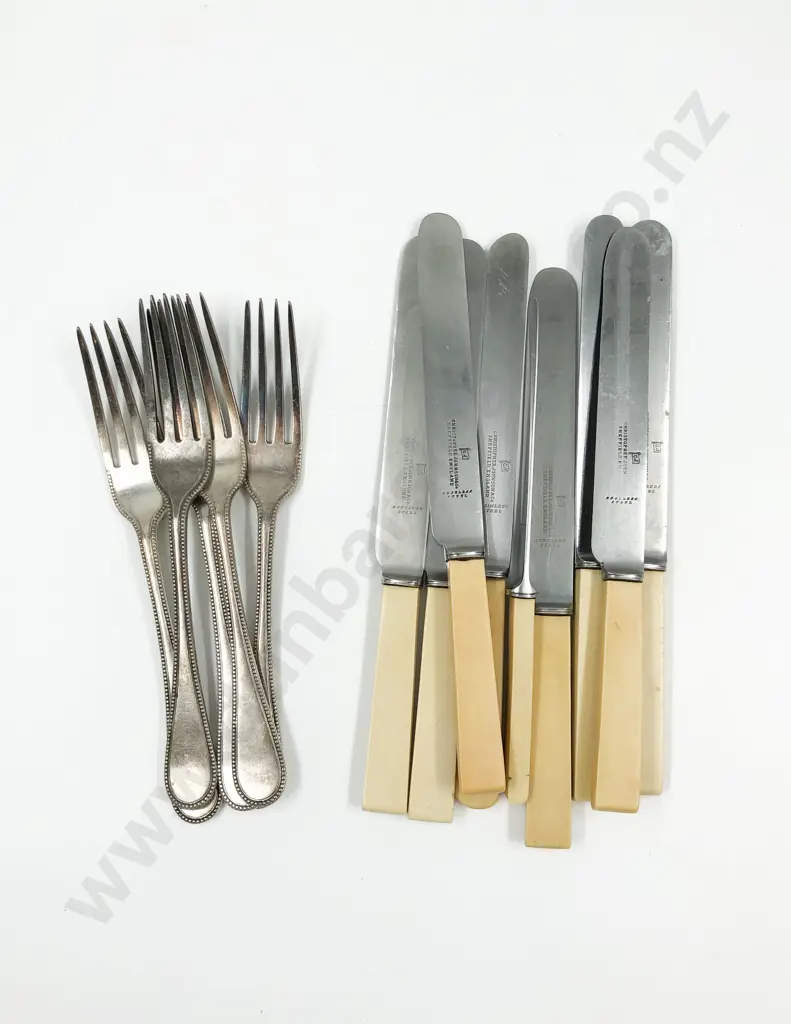 Assorted Bone Handled Knives and S/P Forks Image 1++