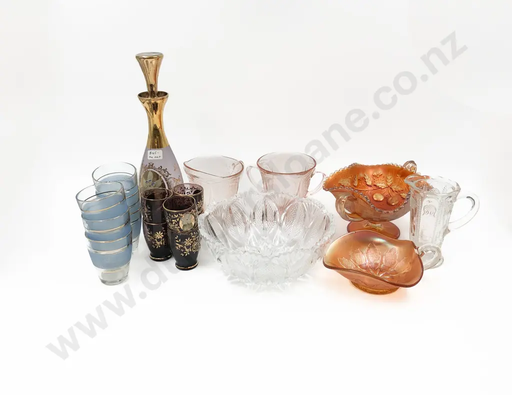 Quantity of Assorted Glassware incl Liqueur Set & Carnival Glass etc Image 1++