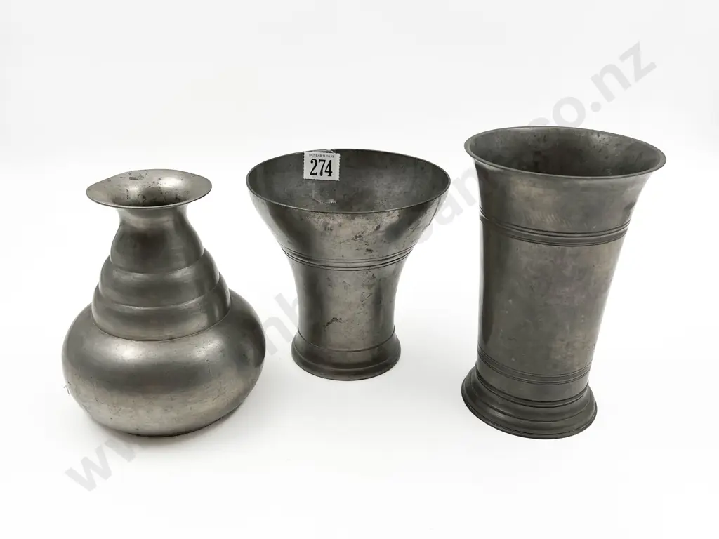 Three Pewter Vases Image 1++