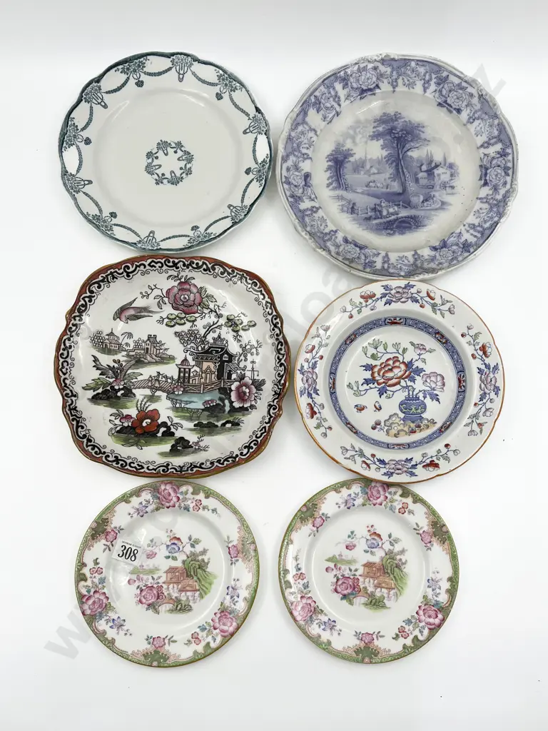 Six Assorted Fancy China Plates Image 1++
