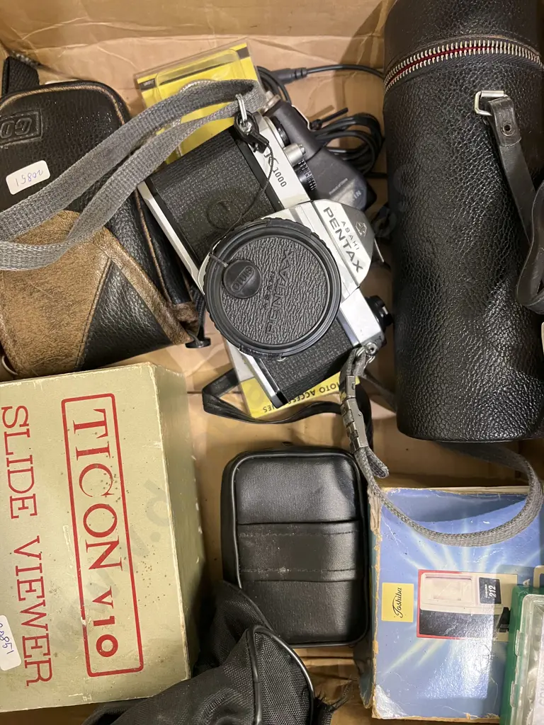 Box Vintage Cameras and Accessories Etc Image 1++