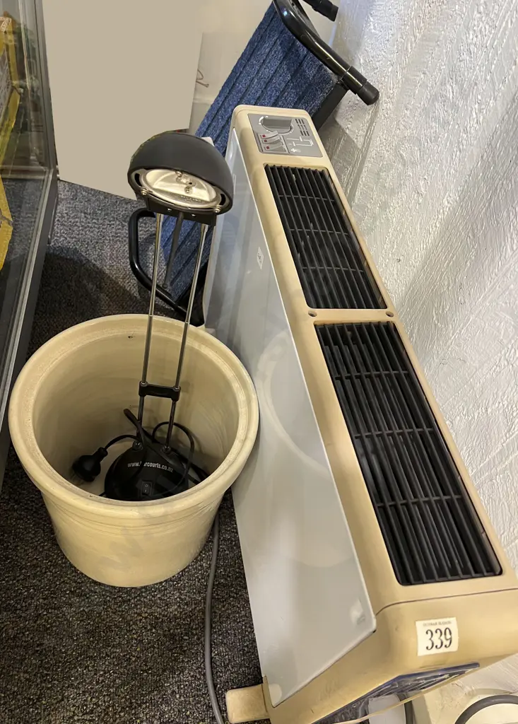 Stoneware Crock Together With Heater and Desk Lamp Etc Image 1++