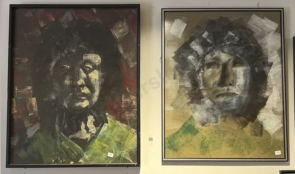 Two Jean Dundas Abstract Portraits Image 1++
