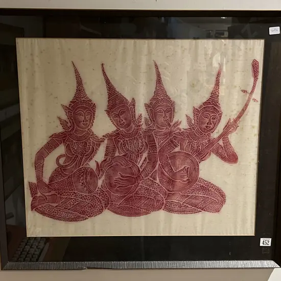 Framed Thai Brass Rubbing