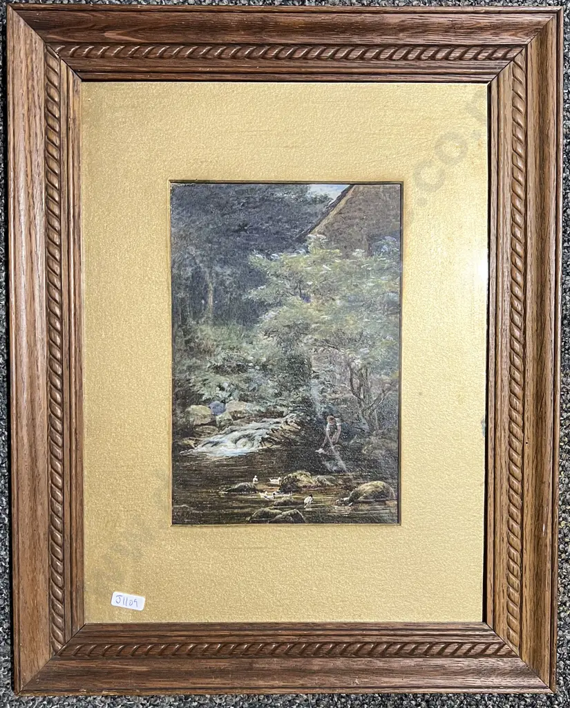 "A South Devon Watermill" Watercolour Indistinctly Signed Image 1++