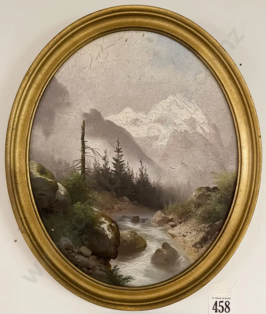 Pair Oval Framed Oil on Board Landscapes Image 1++