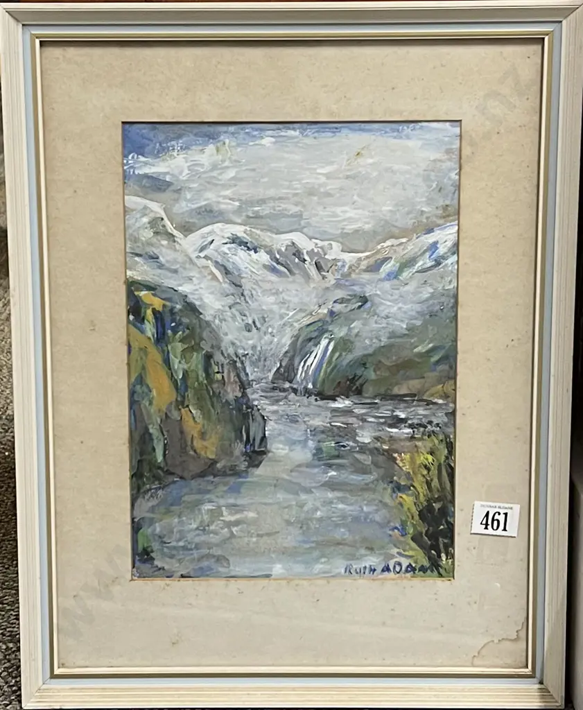 Ruth Adam - Mountain Landscape Oil on Paper Image 1++