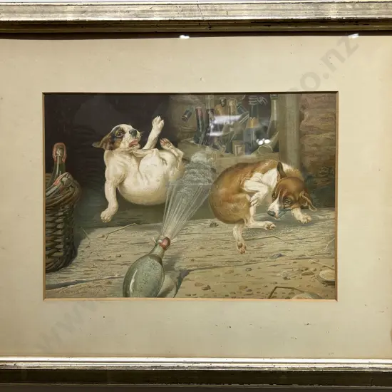 Pair of Victorian W H Grood Comical Dog Prints