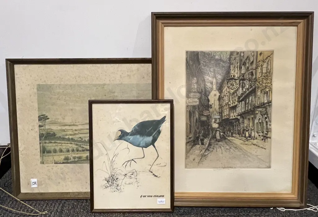 Five Assorted Framed Prints & Originals Image 1++