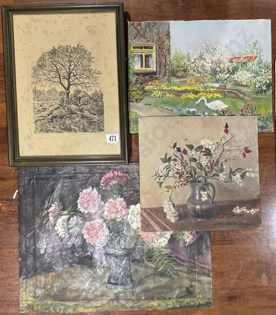 C Cool v Ooten Slingsland - Framed Etching & Three Loose Works Image 1++