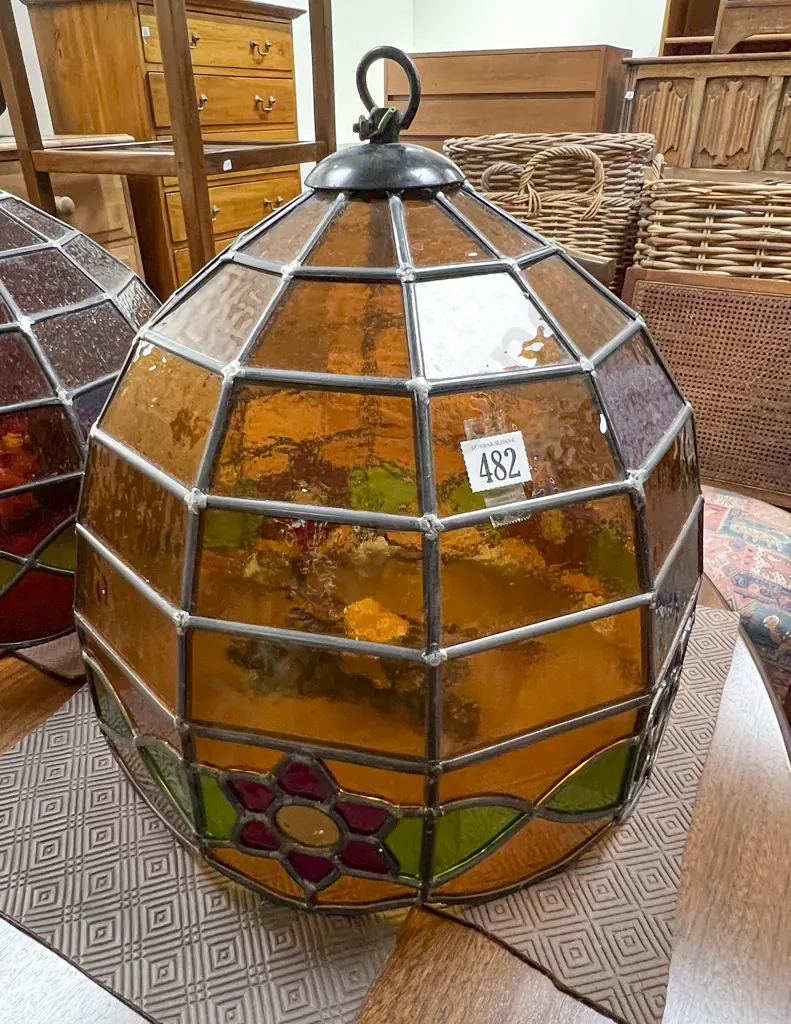 Two Leadlight Pendant Lightshades Image 1++