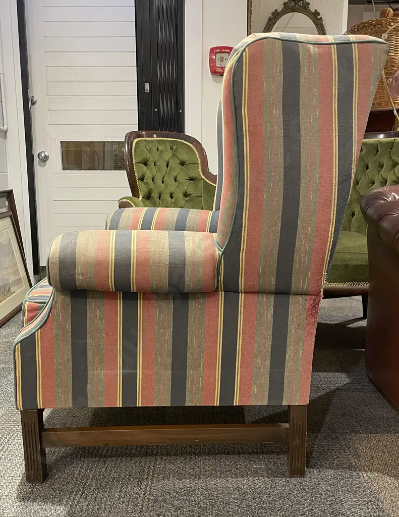 Wingback Armchair and Matching Footstool Image 1++