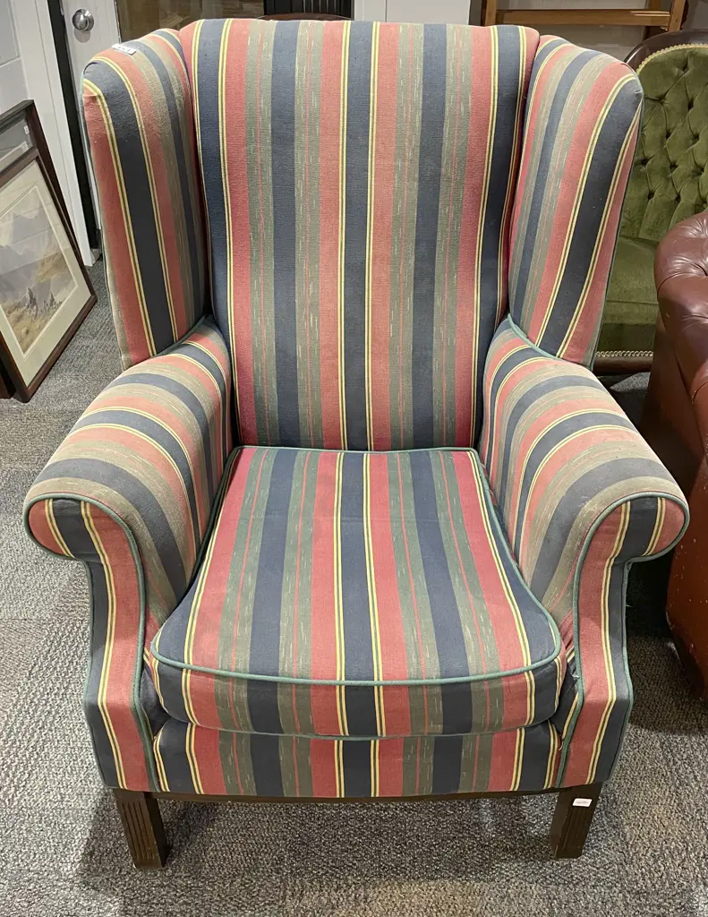 Wingback Armchair and Matching Footstool Image 1++