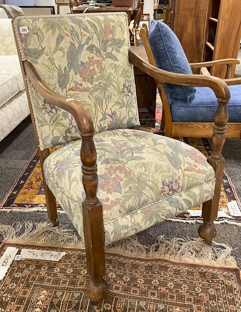 Jacquard Upholstered Fireside Chair Image 1++