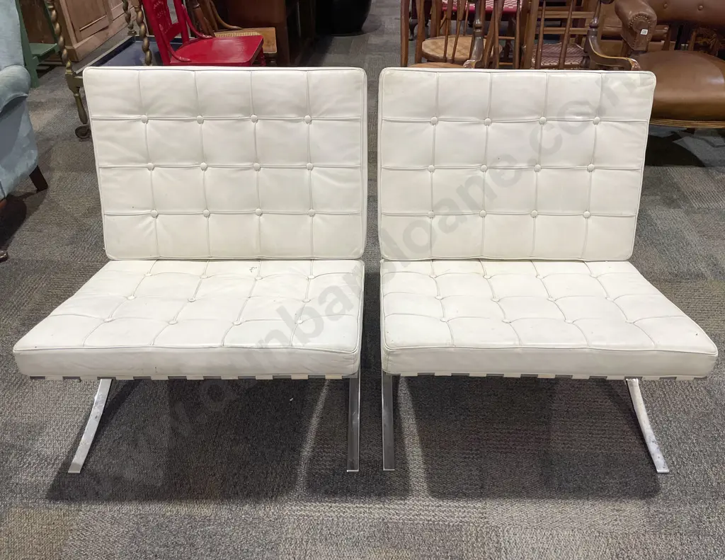 Pair of Replica Marcel Breuer Barcelona Chairs Image 1++