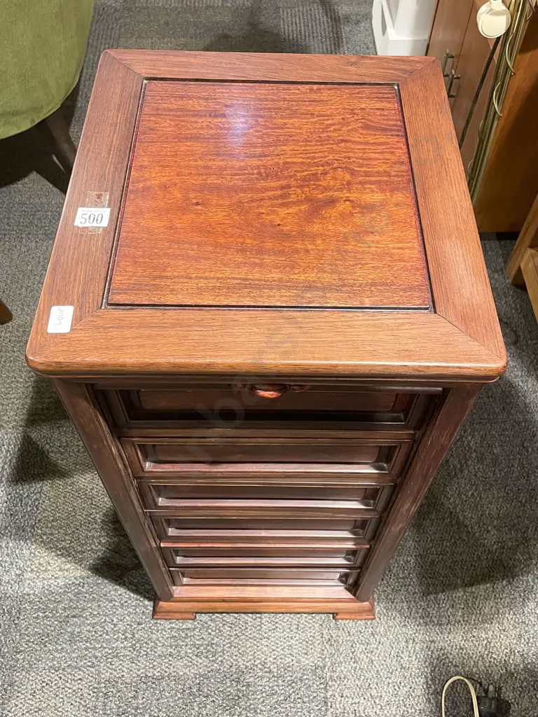 Small Upright Chest of Drawers With Tambour Shutter Image 1++