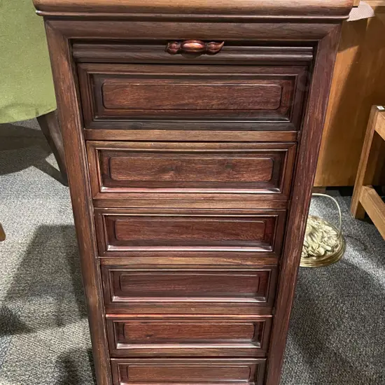 Small Upright Chest of Drawers With Tambour Shutter