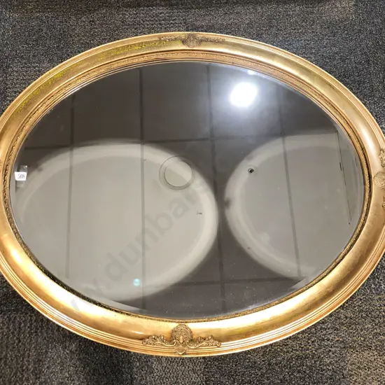 Oval Gilt Painted Bevelled Edge Wall Mirror