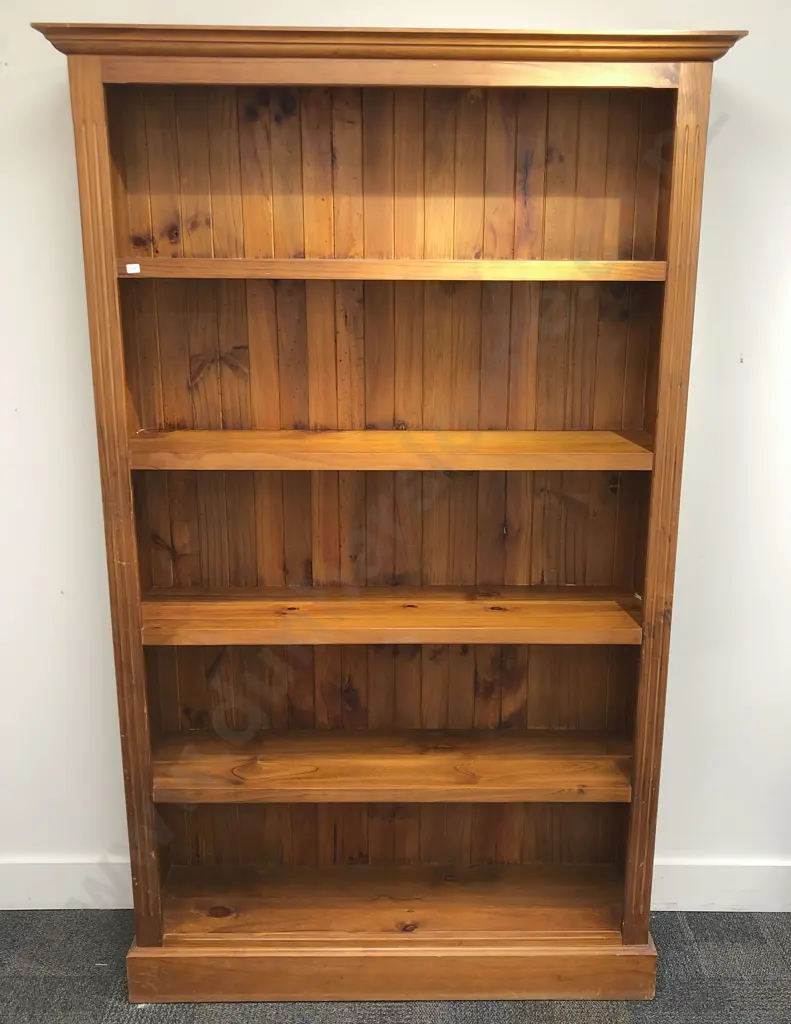 Large Stained Kauri Bookcase Image 1++