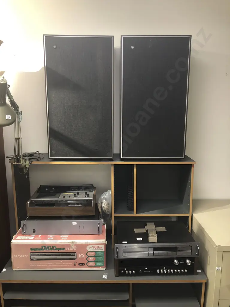 Large Quantity of Assorted Sound Systems incl Awa Speakers Carver Amp etc Image 1++