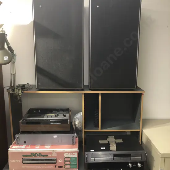 Large Quantity of Assorted Sound Systems incl Awa Speakers Carver Amp etc