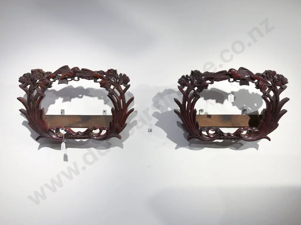 Pair Carved Chinese Decorative Wall Brackets Image 1++