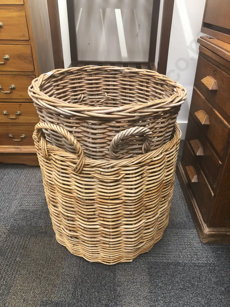 Two Large Wicker Baskets Image 1++